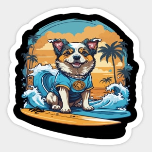 Surfer Dog Sticker